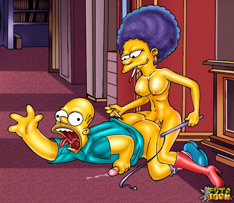 Nasty futa sex dominating scene from Simpsons | Famous Futa Toons